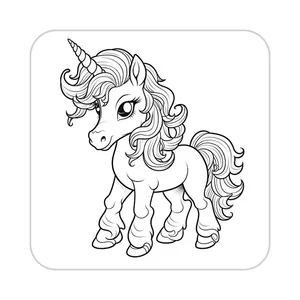 زیر لیوانی کاکتی طرح اسب تک شاخ و یونیکورن مدل mp29819