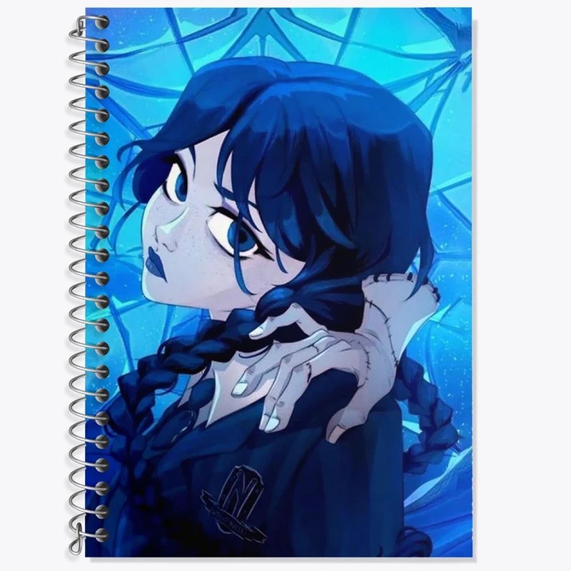 دفتر زبان 50 برگ خندالو مدل دو خط طرح سریال ونزدی Wednesday کد 25201