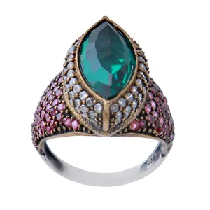  انگشتر نقره زنانه بازرگانی میلادی مدل کوارتز کد AW_460