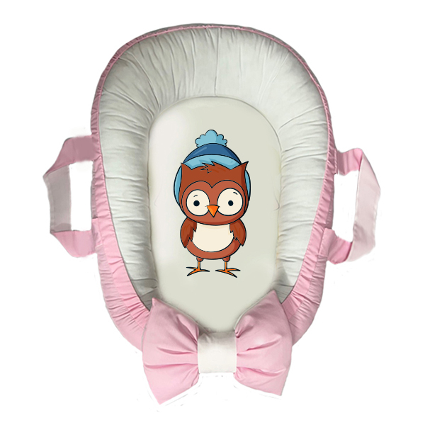 سرویس خواب سه تکه نوزاد مدل گارد محافظ دار طرح جغد کوچولو کد 037