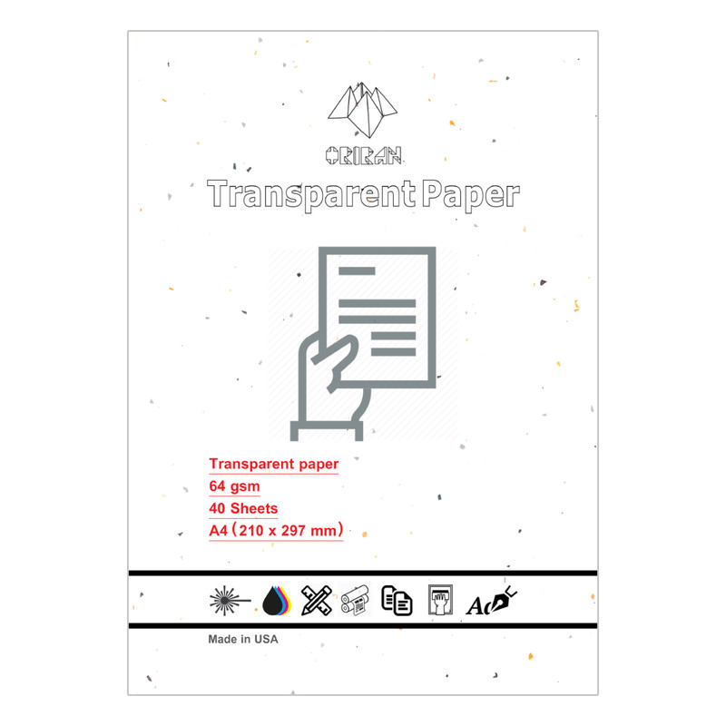 کاغذ کالک A4 اوریران طرح رنگدانه ای بسته 40 عددی