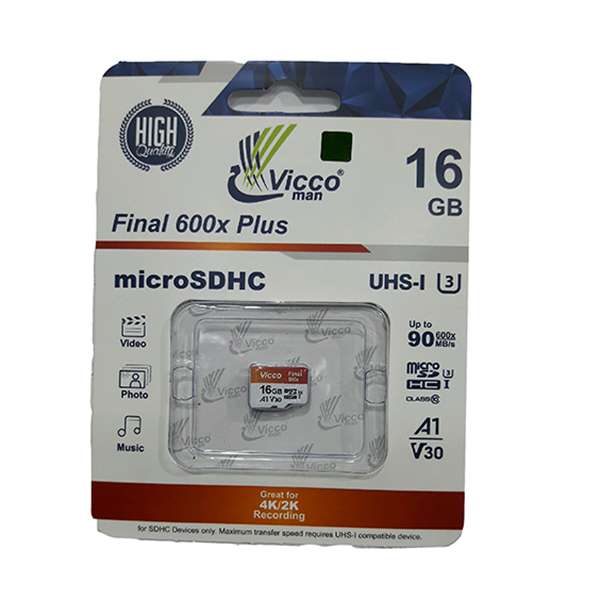 کارت حافظه microSDHC ویکومن مدل A1 V30 600X کلاس 10 استاندارد UHS-I U3 سرعت 90MBps ظرفیت 16گیگابایت کارت حافظه microSDHC ویکومن مدل A1 V30 600X کلاس 10 استاندارد UHS-I U3 سرعت 90MBps ظرفیت 16گیگابایت