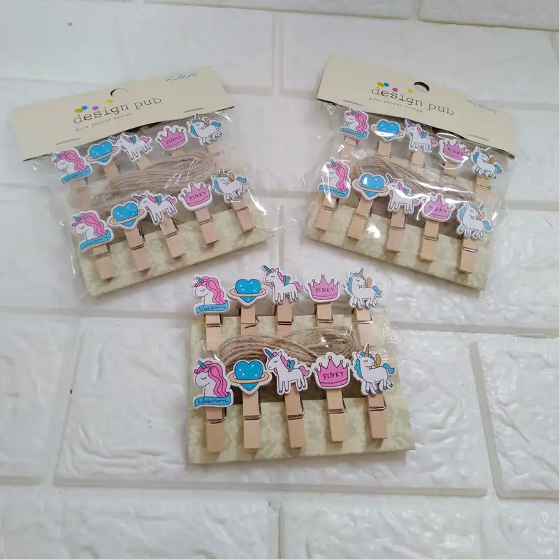 گیره عکس کلاووس مدل یونی کورن و قلب مجموعه 10 عددی