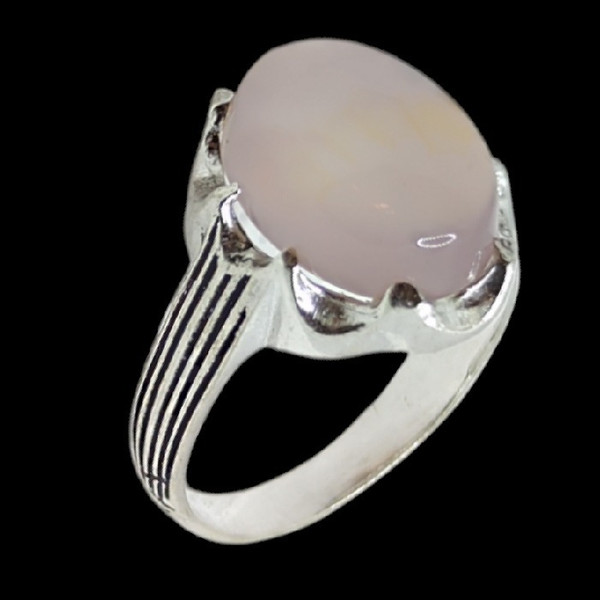 انگشتر نقره مردانه مدل سنگ عقیق رضوی رکاب دست ساز کد 4700