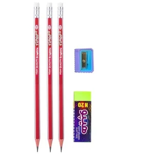 مداد مشکی تیپ تاپ مدل TY38 به همراه تراش و پاک کن مجموعه 5 عددی