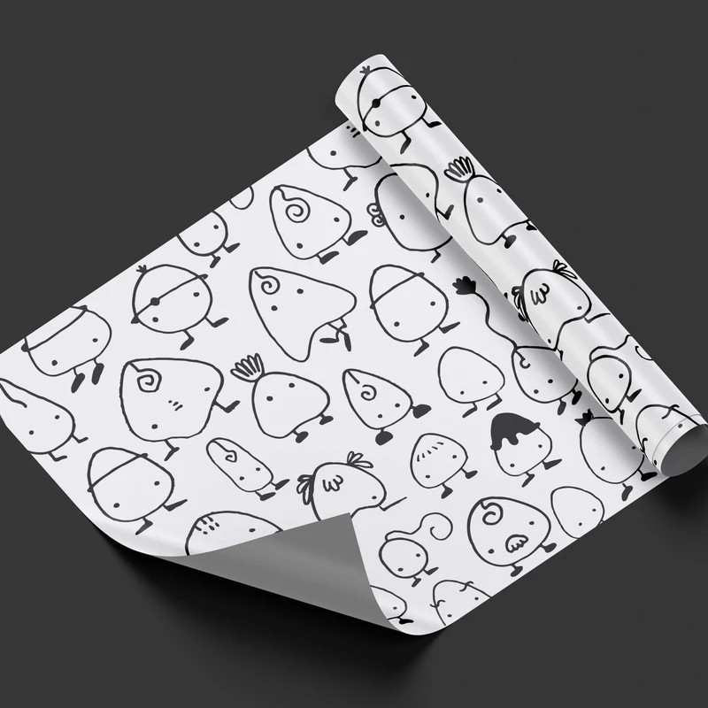 کاغذ کادو مدل عجیب غریبهای خیلی بامزه سایز 50×70 سانتیمتر بسته 5 عددی