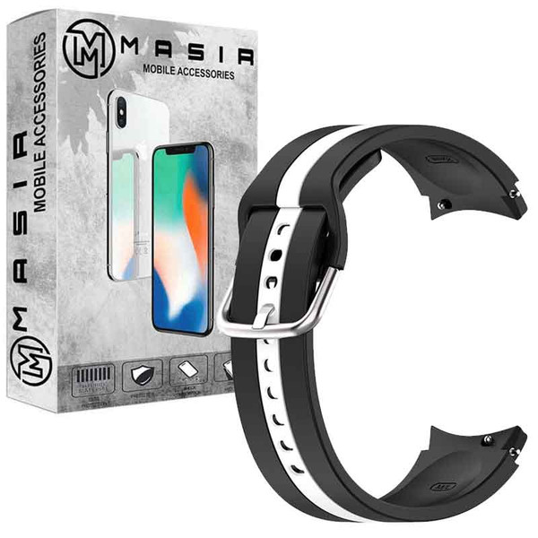 بند مسیر مدل Silic Dual Color مناسب برای ساعت هوشمند سامسونگ Galaxy Watch 4 Classic 46 mm