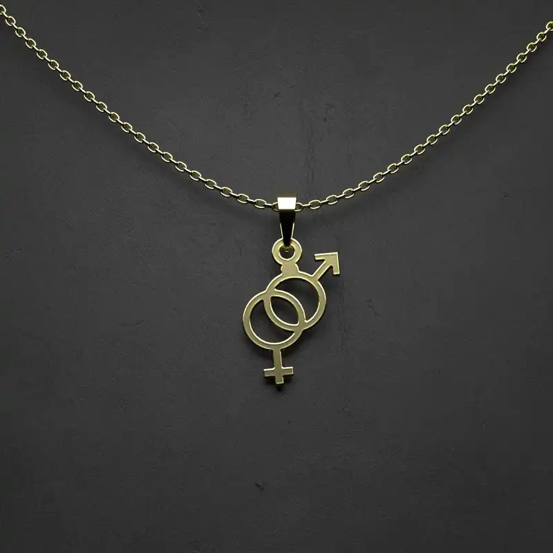 گردنبند طلا 18 عیار زنانه مدوپد مدل جنسیت کد JJ2-1-1167