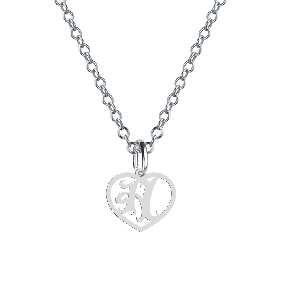 گردنبند هایکا طرح قلب و حرف H مدل s.ha2-764