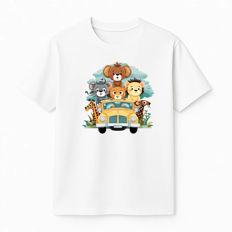 تی‌شرت آستین کوتاه پسرانه مدل حیوانات و ماشین 