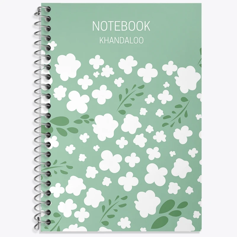 دفتر زبان 50 برگ خندالو مدل دو خط طرح مینیمال گل کد N179