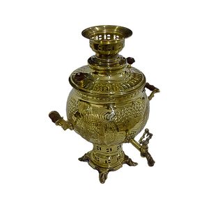 سماور ذغالی برنجی مدل توپی کد H-1236