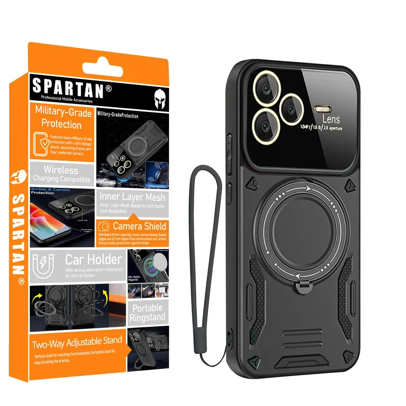 کاور اسپارتان مدل Hybrid Strap مناسب برای گوشی موبایل شیائومی Poco F7 Ultra به همراه بند آویز