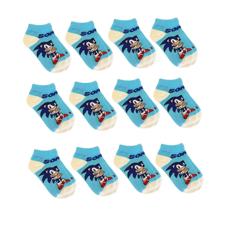 جوراب ساق کوتاه پسرانه مدل سونیک مجموعه 12 عددی