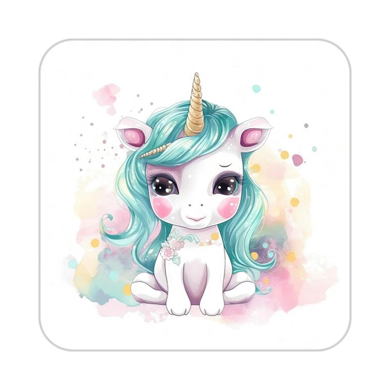 زیر لیوانی کاکتی طرح اسب تک شاخ و یونیکورن مدل mp33420