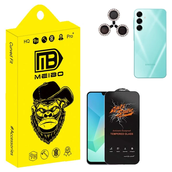 محافظ صفحه نمایش میبو مدل Antistatic Guard مناسب برای گوشی موبایل سامسونگ Galaxy A16 به همراه محافظ لنز