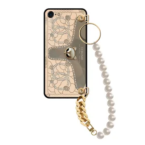 Pearls bomb bomb cover suitable for Apple iPhone 7/8 mobile phone with pendant
