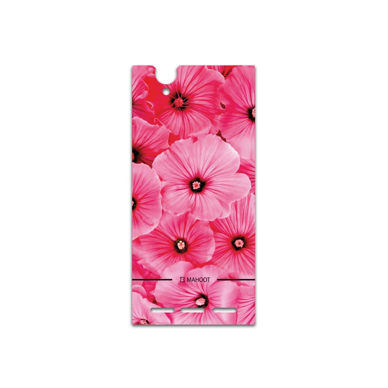 برچسب پوششی ماهوت مدل Pink-Flower مناسب برای گوشی موبایل سونی Xperia T2 Ultra