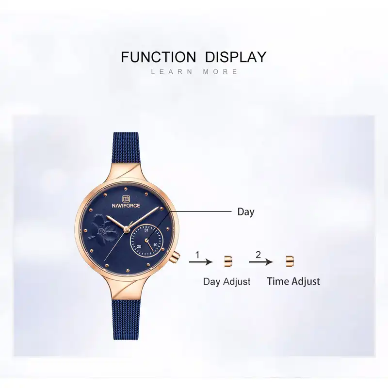 ساعت مچی عقربه ای زنانه نیوی فورس مدل 5001s کد 03