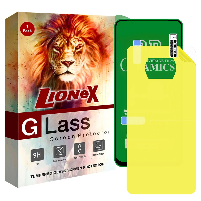 محافظ صفحه نمایش لایونکس مدل 2CRN مناسب برای گوشی موبایل شیائومی Poco X3 به همراه محافظ پشت گوشی