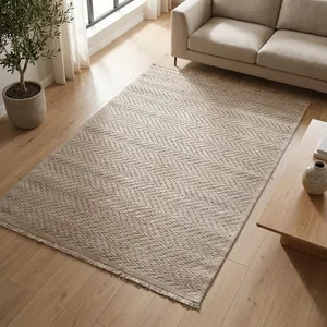 فرش ماشینی 420 شانه آرمانی زمینه و حاشیه موکا طرح پینترستی و مدرن کد 5166