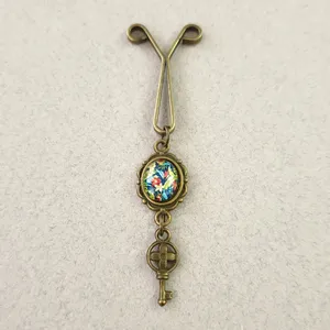 سنجاق روسری زنانه مدل گل كد SF140-BS