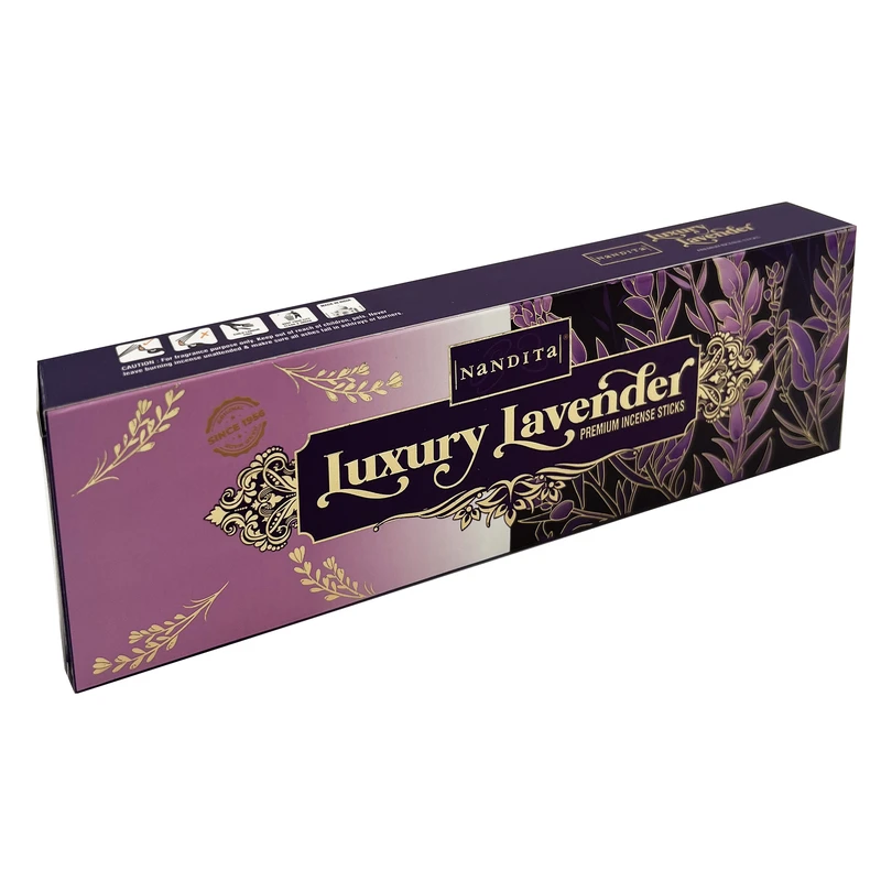 عود دست‌ساز ناندیتا مدل Luxury Lavender رایحه اسطوخودوس بسته ۳۰ عددی