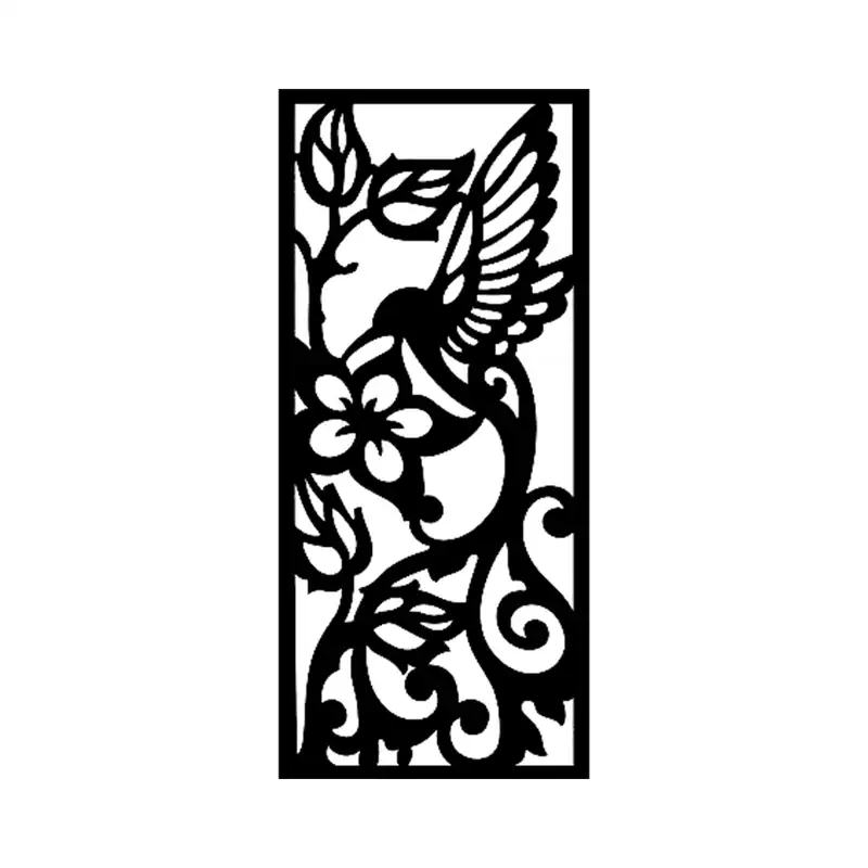 شابلون باتیس آرت طرح گل و پرنده کد 50-255