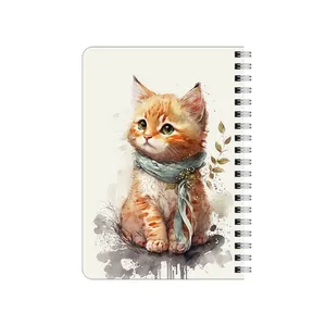 دفترچه یادداشت بامبیلیپ مدل چوبی طرح نقاشی گربه آبرنگی کد 3920032