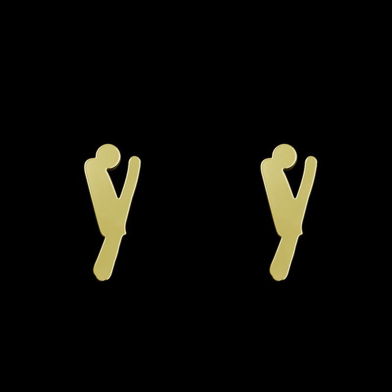 گوشواره طلا 18 عیار زنانه مدوپد مدل حرف Y کد GA1-16666