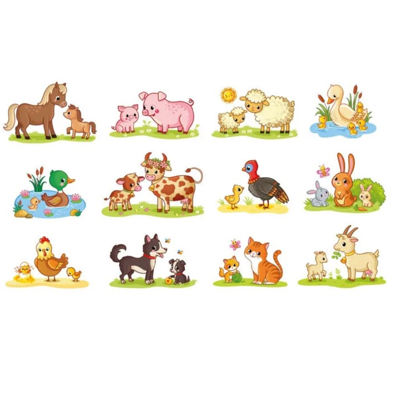 برچسب طرح حیوانات کد 408 مجموعه 12 عددی