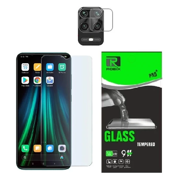 محافظ صفحه نمایش روبیکس مدل SA مناسب برای گوشی موبایل شیائومی Redmi Note 9 به همراه محافظ لنز دوربین