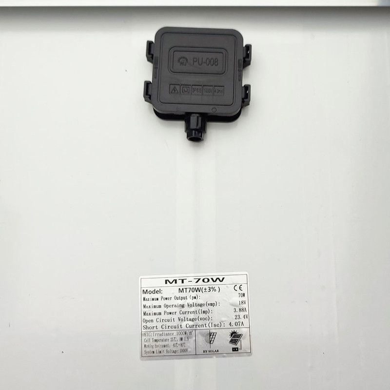 پنل خورشیدی مدل MT-70W ظرفیت 70 وات 18 ولت
