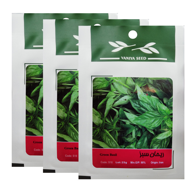 بذر ریحان سبز وانیا سید کد S12 مجموعه 3 عددی