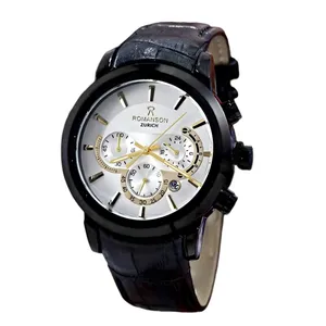 ساعت مچی عقربه‌ای مردانه رومانسون مدل سه موتور فعال کورنوگراف بند چرمی 