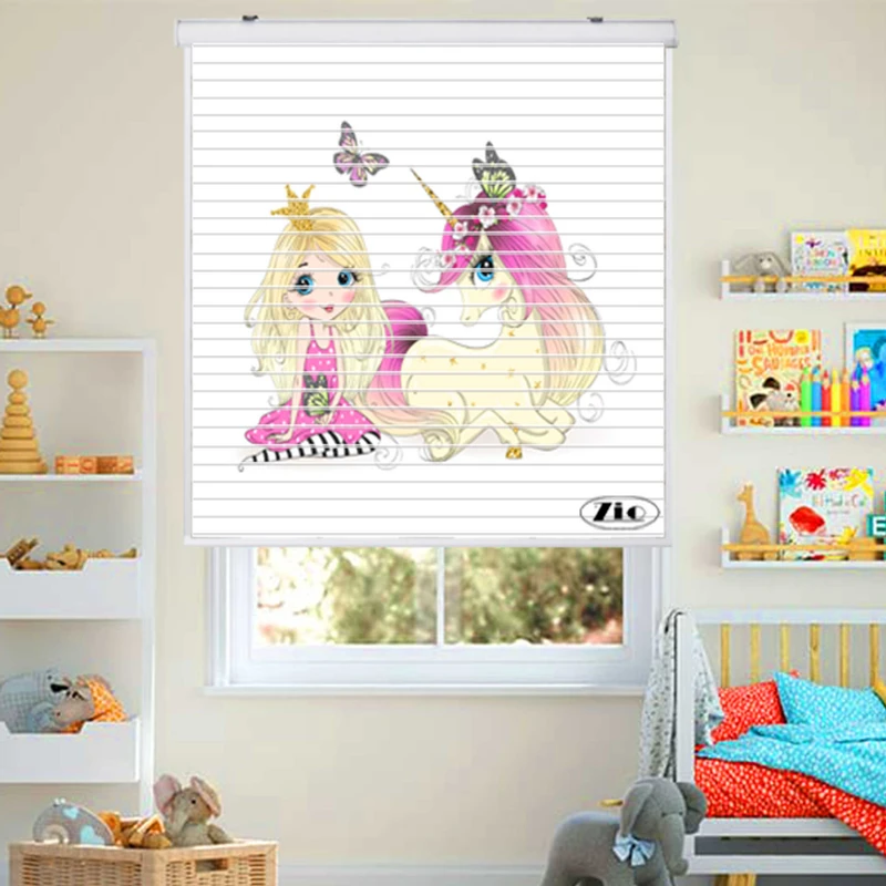 پرده زبرا زیو مدل سیلوئت کد K3004 سایز 150x150 سانتی متر