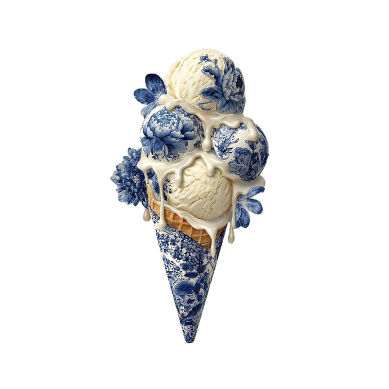 استیکر پارچه و لباس پاد آفرین مدل بستنی قیفی طرح ایرانی کد 3820