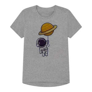 تی شرت آستین کوتاه پسرانه مدل فضانورد کد B138  رنگ طوسی