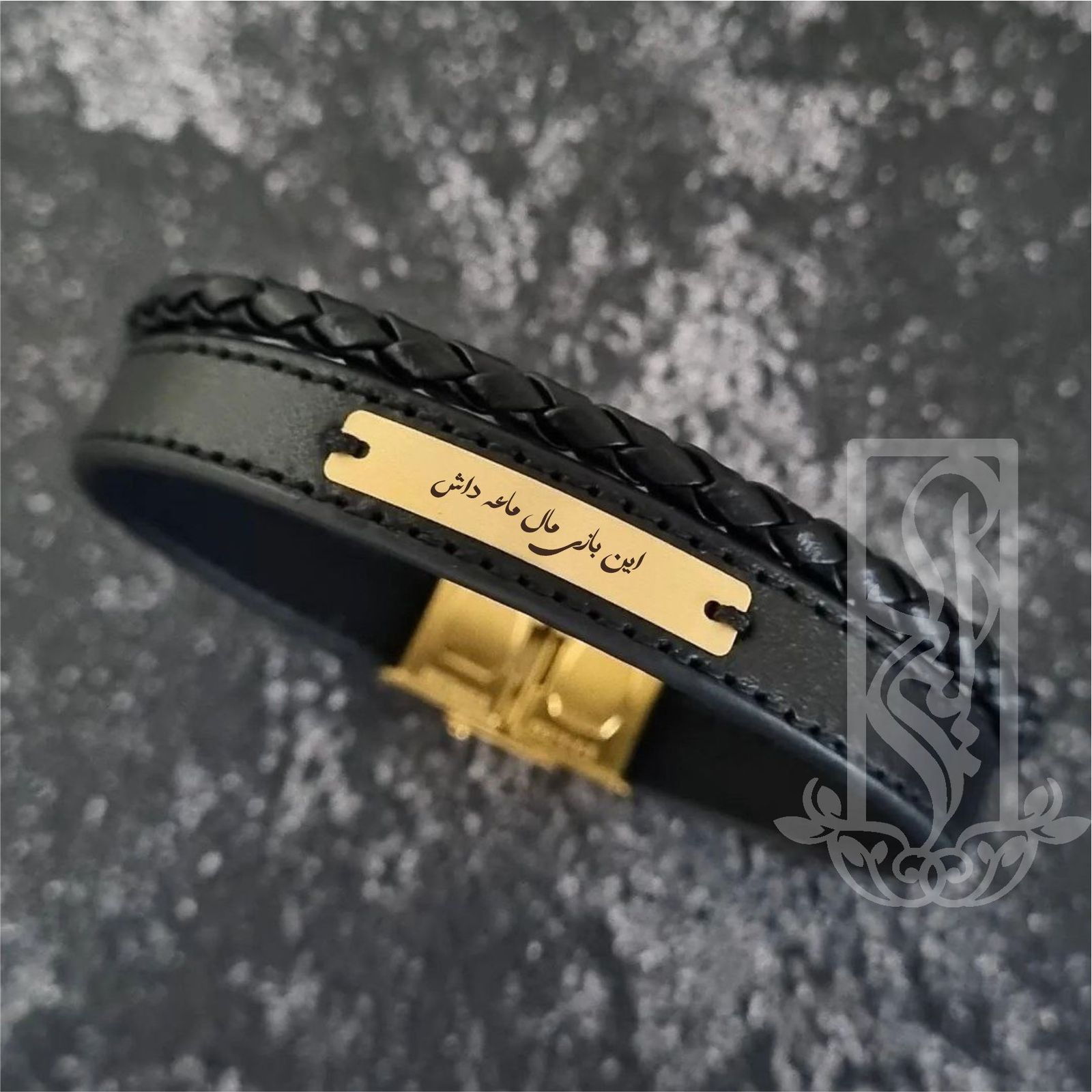 دستبند طلا 18 عیار مردانه لیردا مدل شعر این بازی مال ماعه داش sher 830 -  - 2