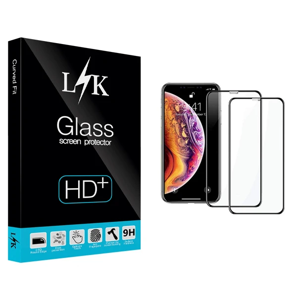 محافظ صفحه نمایش ال کی مدل +HD مناسب برای گوشی موبایل اپل iPhone X/XS بسته 2 عددی