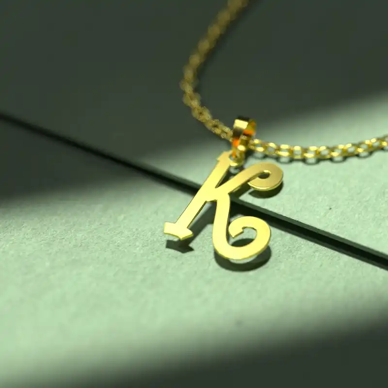 گردنبند طلا 18 عیار زنانه مدوپد مدل حرف K کد H3-1-1427