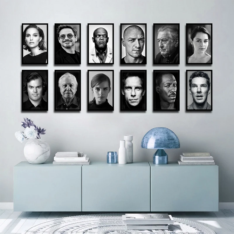 تابلو بکلیت طرح مشاهیر سینمای جهان مدل شاین اکلیلی B-1793 مجموعه 12 عددی