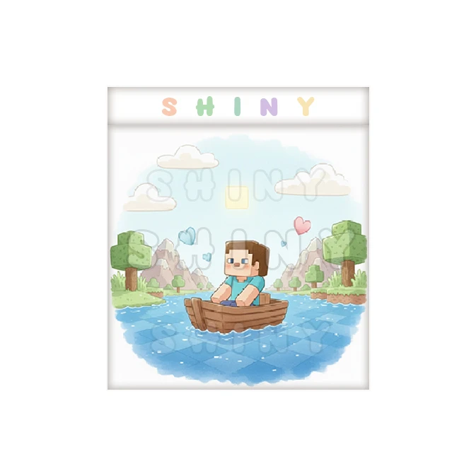 پوستر شاینی مدل فانتزی طرح ماینکرافت در قایق