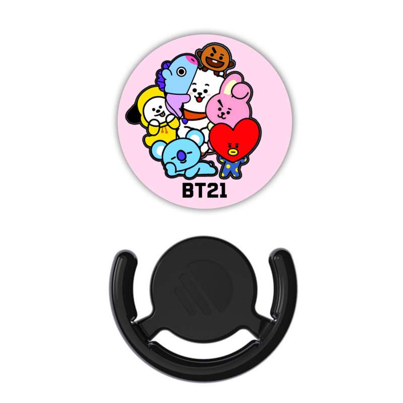 پایه نگهدارنده گوشی موبایل پاپ سوکت طرح گروه bts-bt21 به همراه پاپ کلیپ