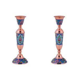 شمعدان مسی مدل پرداز کد P025 بسته 2 عددی