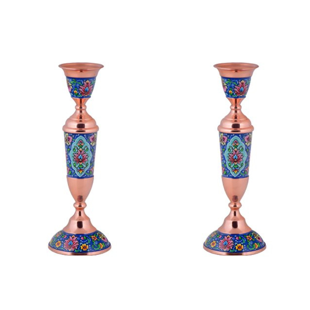 شمعدان مسی مدل پرداز کد P025 بسته 2 عددی