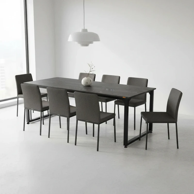 میز ناهارخوری شش نفره دیزم مدل مونتاژی LNC_asm_180×90
