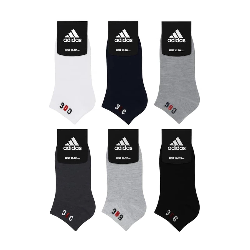 جوراب ساق کوتاه مدل مچی ساده نخ پنبه اعلاء SB-0420 بسته 6 عددی