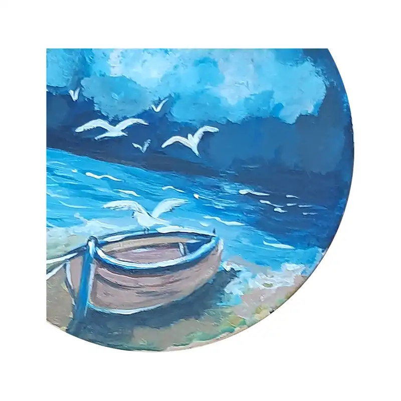 بشقاب دیوارکوب سفالی طرح ساحل کد D110-S25