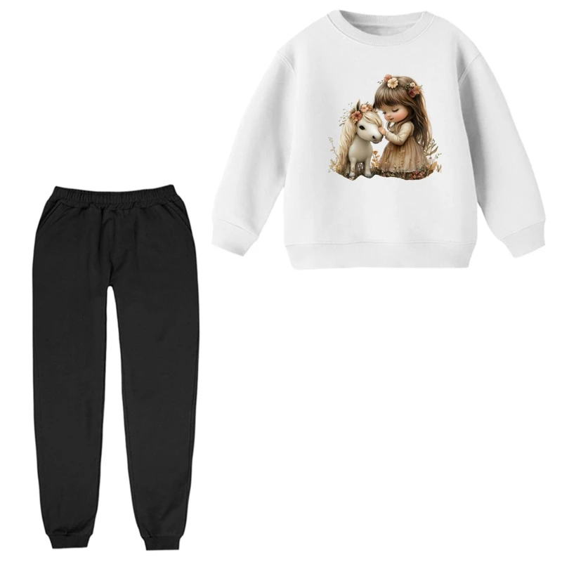 ست سویشرت و شلوار راحتی بچگانه مدل دخترک کد 8 